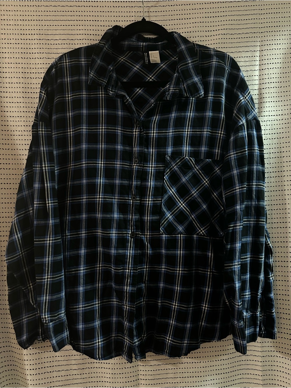 Divided Men's Black & Blue Plaid Button-Down Shirt